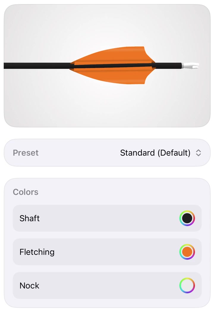 The orange 3D arrow with preset and color controls in Simple Arrows.